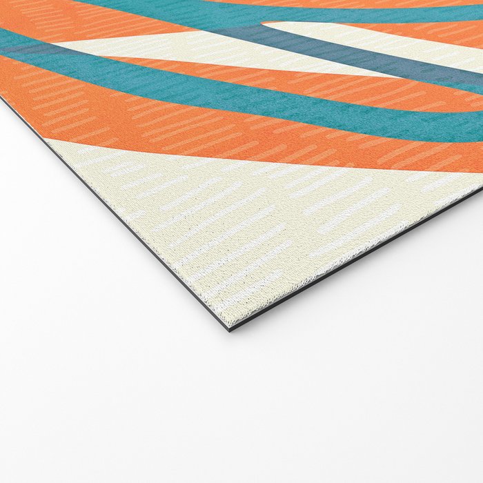 Mid Century Nature Print / Teal and Orange Welcome Mat Gallery Image 2