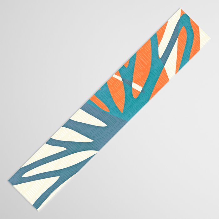 Mid Century Nature Print / Teal and Orange Table Runner Gallery Image 3