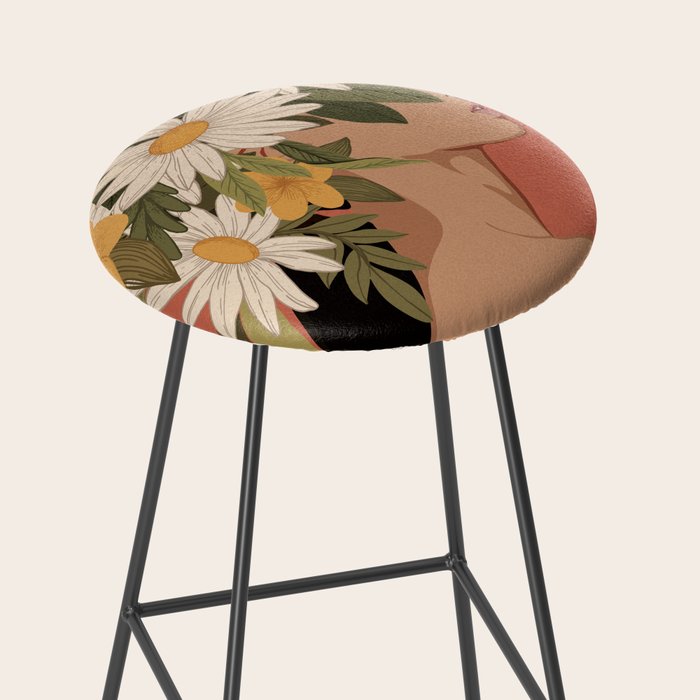 Woman With Flowers 2 Stool Gallery Image 2