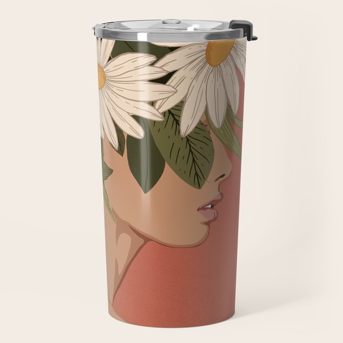 Woman With Flowers 2 Travel Mug Gallery Image 2