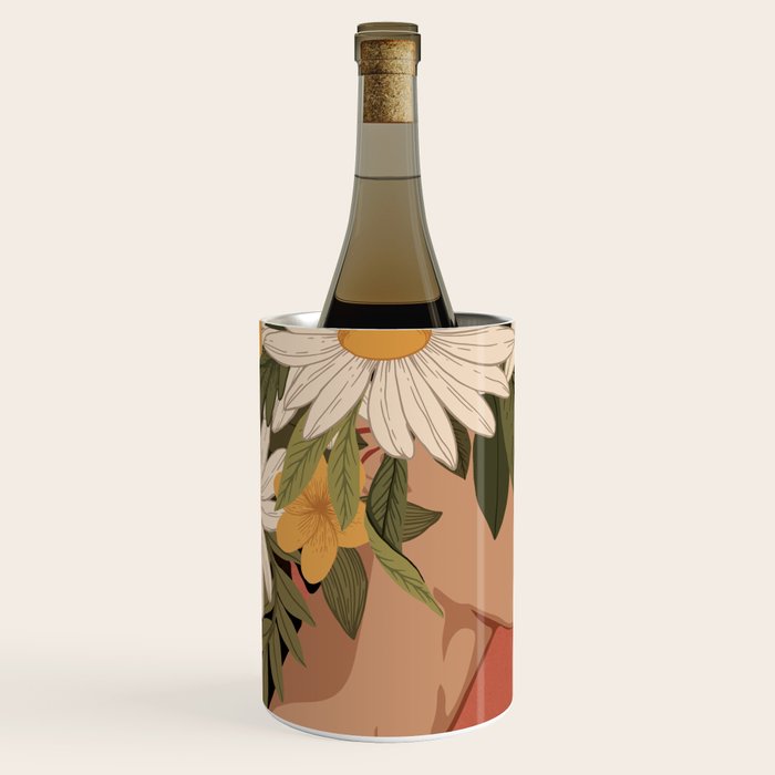 Woman With Flowers 2 Wine Chiller Gallery Image 1