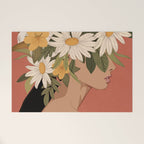 Woman With Flowers 2 Welcome Mat Gallery Image 1