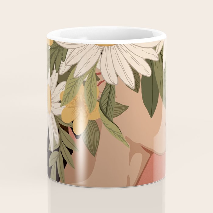 Woman With Flowers 2 Coffee Mug Gallery Image 4