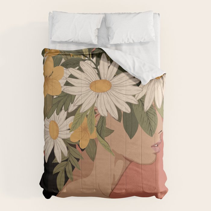Woman With Flowers 2 Comforter Gallery Image 6
