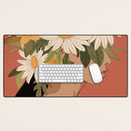 Woman With Flowers 2 Desk Mat Gallery Image 1