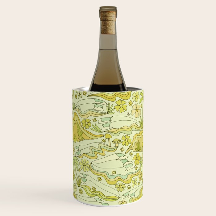 born to wander // retro surf art by surfy birdy Wine Chiller Gallery Image 3