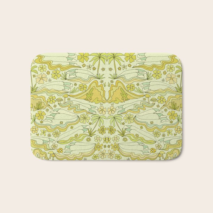 born to wander // retro surf art by surfy birdy Bath Mat Gallery Image 1