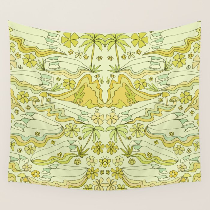 born to wander // retro surf art by surfy birdy Wall Tapestry Gallery Image 4