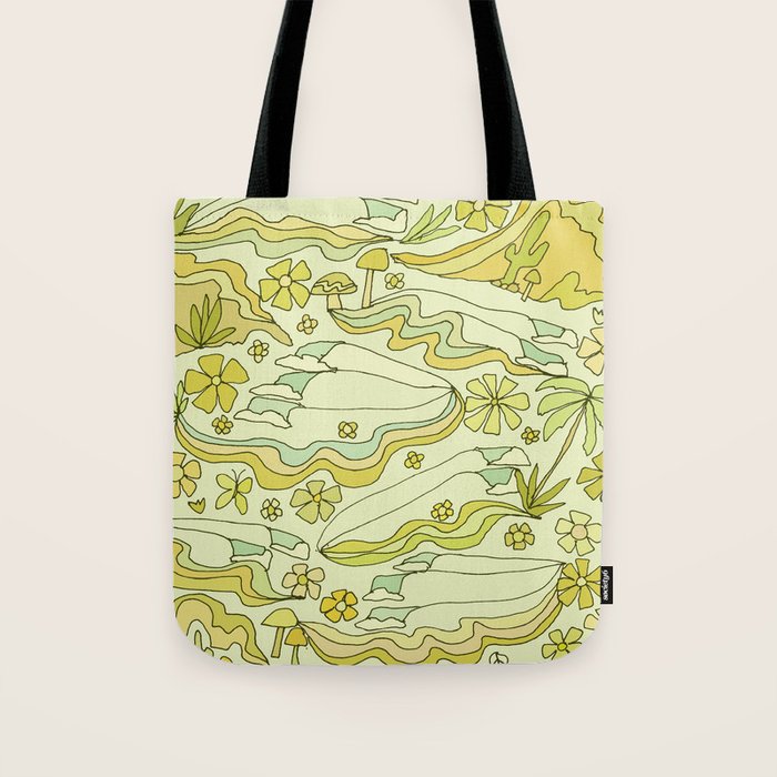 born to wander // retro surf art by surfy birdy Tote Bag Gallery Image 1