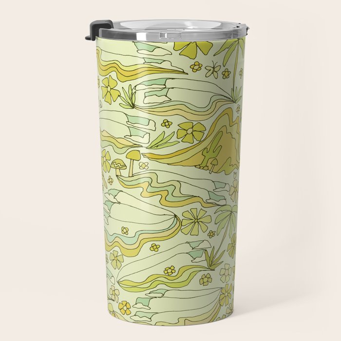 born to wander // retro surf art by surfy birdy Travel Mug Gallery Image 3