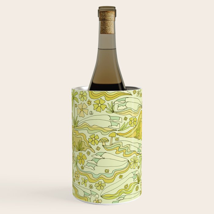 born to wander // retro surf art by surfy birdy Wine Chiller Gallery Image 2