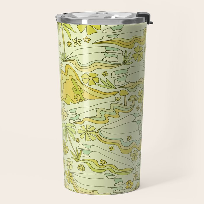 born to wander // retro surf art by surfy birdy Travel Mug Gallery Image 2
