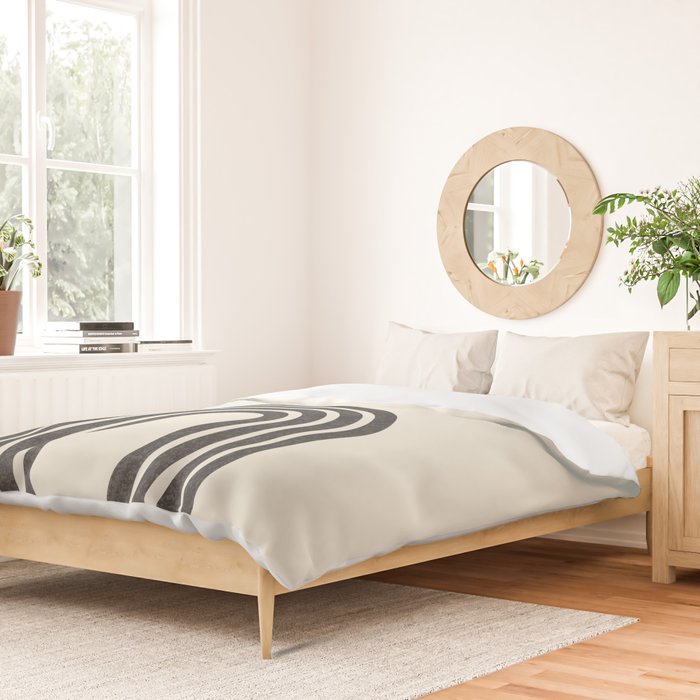 Mid century modern gold sun and black rainbow Duvet Cover Gallery Image 2