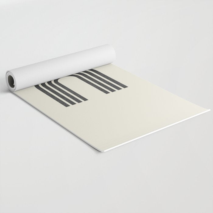 Mid century modern gold sun and black rainbow Yoga Mat Gallery Image 2