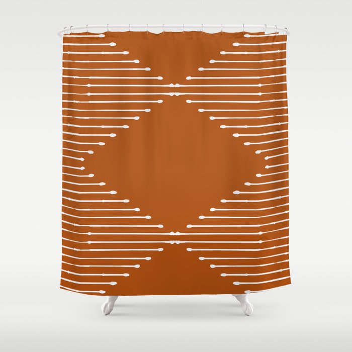 Geo (Rust) Shower Curtain Gallery Image 1
