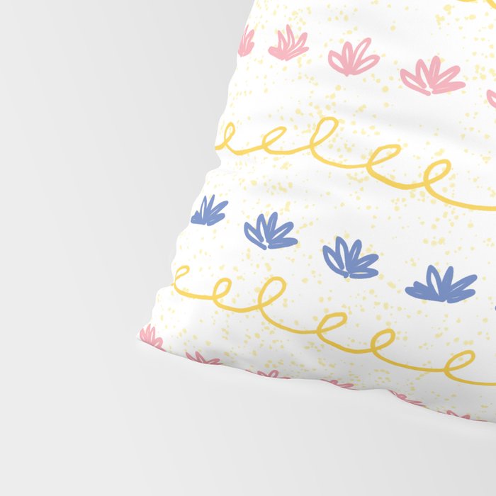Abstract Cookie Pattern Doodle in White & Pink Pillow Sham Gallery Image 4