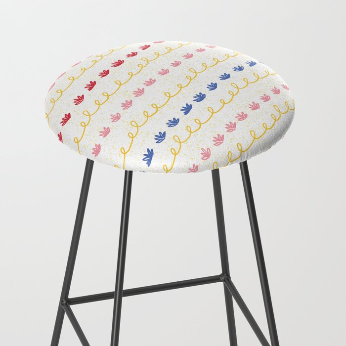 Abstract Cookie Pattern Doodle in White & Pink Stool Gallery Image 2