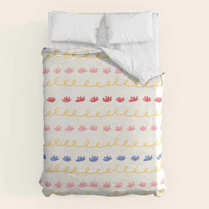 Abstract Cookie Pattern Doodle in White & Pink Duvet Cover Gallery Image 6