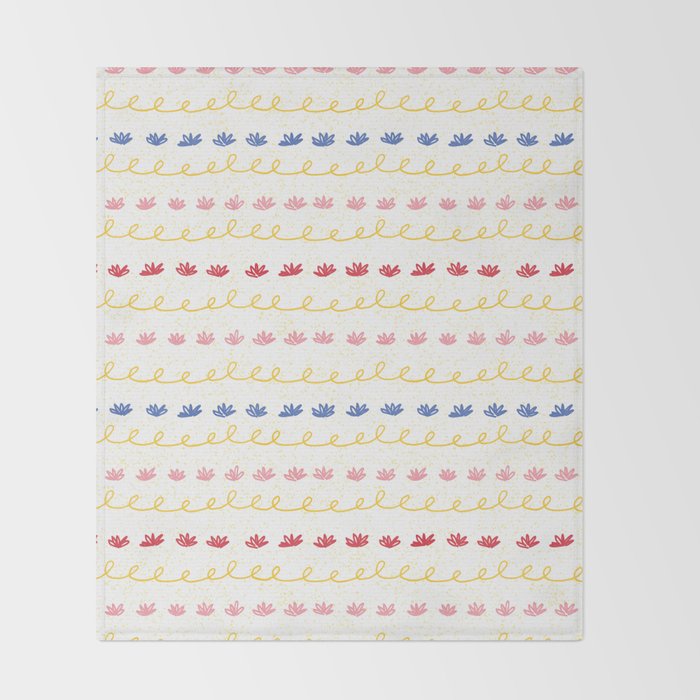 Abstract Cookie Pattern Doodle in White & Pink Throw Blanket Gallery Image 2