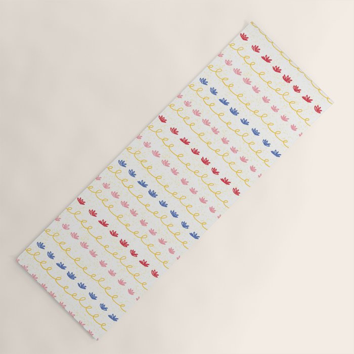 Abstract Cookie Pattern Doodle in White & Pink Yoga Mat Gallery Image 1