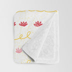 Abstract Cookie Pattern Doodle in White & Pink Throw Blanket Gallery Image 3