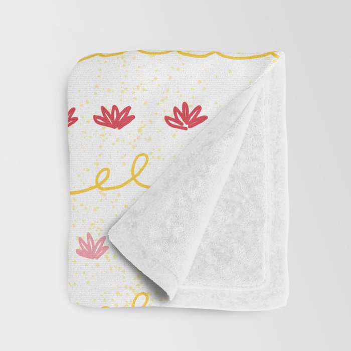 Abstract Cookie Pattern Doodle in White & Pink Throw Blanket Gallery Image 3