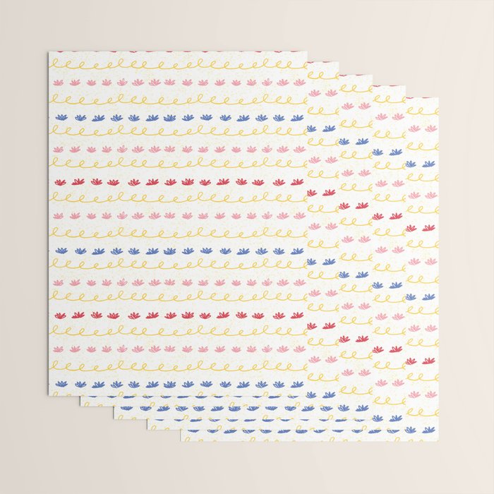 Abstract Cookie Pattern Doodle in White & Pink Wrapping Paper Gallery Image 3