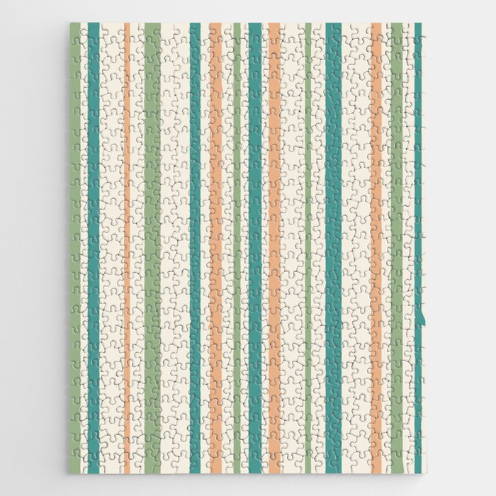 Classic Stripes XXVI - Natural Boho Jigsaw Puzzle Gallery Image 1