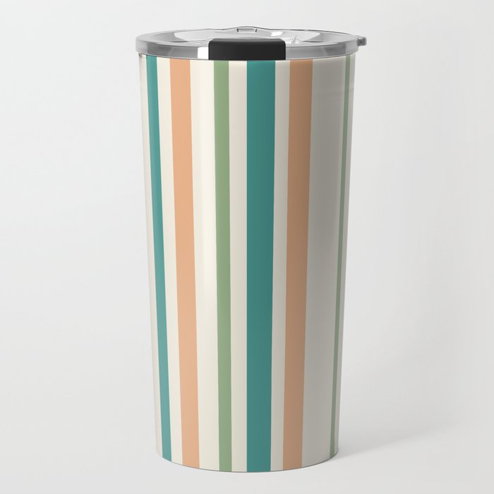 Classic Stripes XXVI - Natural Boho Travel Mug Gallery Image 1