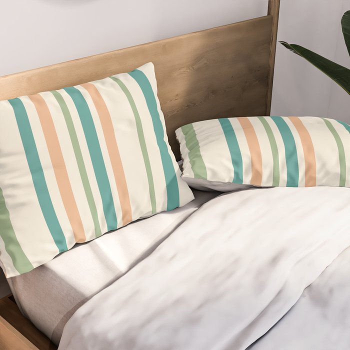 Classic Stripes XXVI - Natural Boho Pillow Sham Gallery Image 2