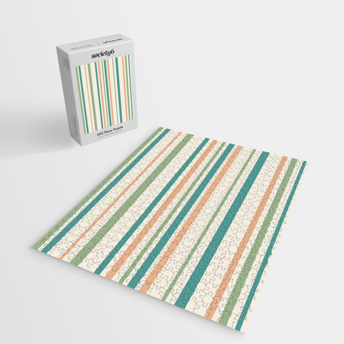 Classic Stripes XXVI - Natural Boho Jigsaw Puzzle Gallery Image 2