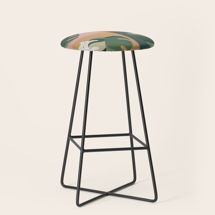 Cat and Leaf 2x2 Stool Gallery Image 1