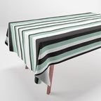 Classic Stripes XII - Mint, Black and White Tablecloth Gallery Image 1