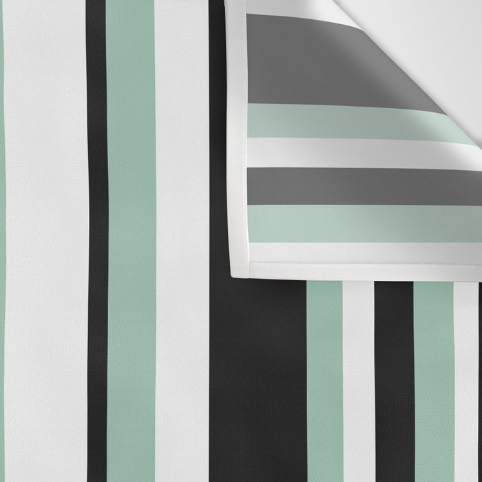 Classic Stripes XII - Mint, Black and White Wall Tapestry Gallery Image 3