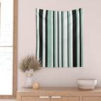 Classic Stripes XII - Mint, Black and White Wall Tapestry Gallery Image 2