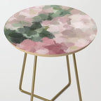 Blurry Bouquet - Forest Green Fuchsia Blush Dark Pink Abstract Flower Nature Painting Art Print Side Table Gallery Image 2