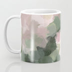 Blurry Bouquet - Forest Green Fuchsia Blush Dark Pink Abstract Flower Nature Painting Art Print Coffee Mug Gallery Image 3