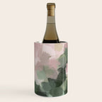 Blurry Bouquet - Forest Green Fuchsia Blush Dark Pink Abstract Flower Nature Painting Art Print Wine Chiller Gallery Image 2