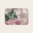 Blurry Bouquet - Forest Green Fuchsia Blush Dark Pink Abstract Flower Nature Painting Art Print Bath Mat Gallery Image 1