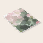 Blurry Bouquet - Forest Green Fuchsia Blush Dark Pink Abstract Flower Nature Painting Art Print Notebook Gallery Image 3