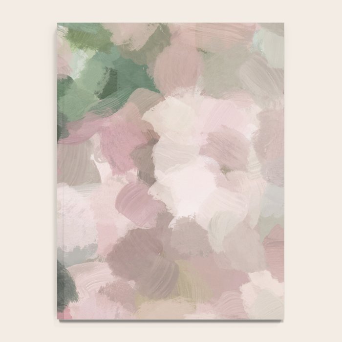 Blurry Bouquet - Forest Green Fuchsia Blush Dark Pink Abstract Flower Nature Painting Art Print Notebook Gallery Image 4