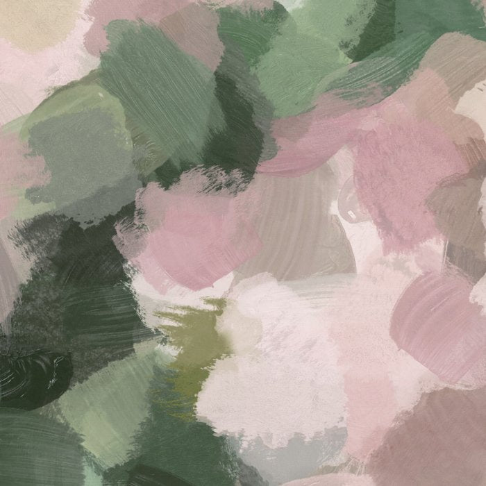 Blurry Bouquet - Forest Green Fuchsia Blush Dark Pink Abstract Flower Nature Painting Art Print Coffee Mug Gallery Image 2