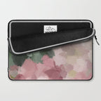 Blurry Bouquet - Forest Green Fuchsia Blush Dark Pink Abstract Flower Nature Painting Art Print Laptop Sleeve Gallery Image 2