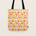 Mid Century Modern Pink Red Green Orange Geometric Tote Bag Gallery Image 1