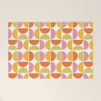 Mid Century Modern Pink Red Green Orange Geometric Welcome Mat Gallery Image 1