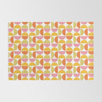 Mid Century Modern Pink Red Green Orange Geometric Rug Gallery Image 2