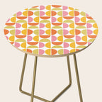 Mid Century Modern Pink Red Green Orange Geometric Side Table Gallery Image 2
