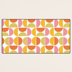 Mid Century Modern Pink Red Green Orange Geometric Desk Mat Gallery Image 3