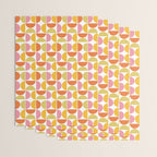 Mid Century Modern Pink Red Green Orange Geometric Wrapping Paper Gallery Image 3