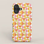 Mid Century Modern Pink Red Green Orange Geometric iPhone Case Gallery Image 1